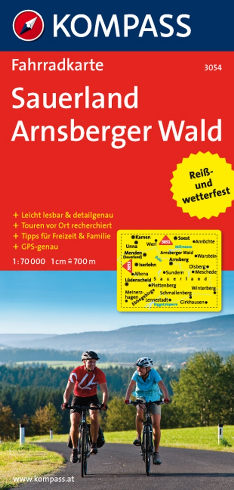 KOMPASS Fahrradkarte 3054 Sauerland - Arnsberger Wald 1:70.000