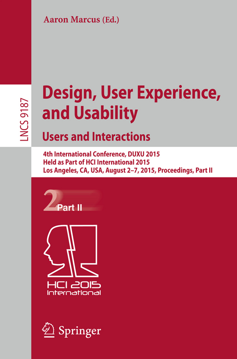 Design, User Experience, and Usability: Users and Interactions - 