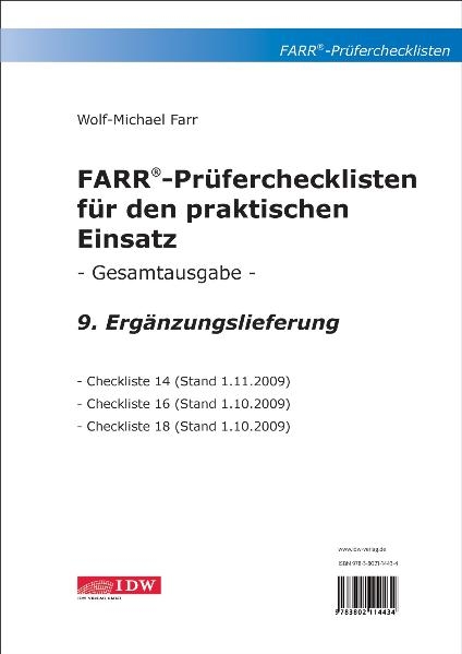 FARR Prüferchecklisten für den praktischen Einsatz - Gesamtausgabe - Wolf M Farr