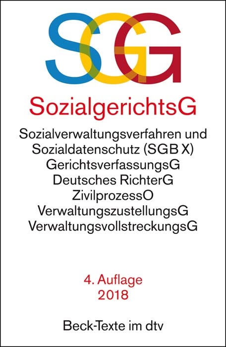 SGG / SGB X Sozialgerichtsgesetz Sozialverwaltungsverfahren und Sozialdatenschutz