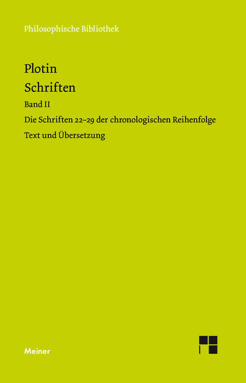 Schriften. Band II -  Plotin