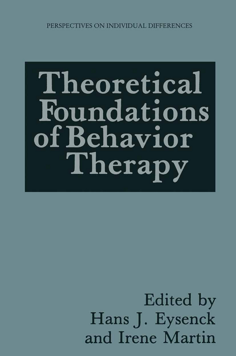 Theoretical Foundations of Behavior Therapy - 