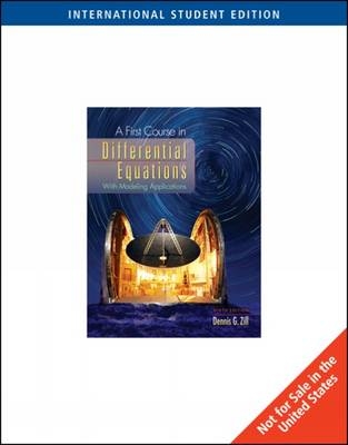 A First Course in Differential Equations, International Edition - Dennis Zill