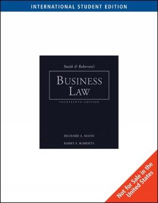 Smith and Roberson's Business Law, International Edition - Richard Mann, Barry Roberts