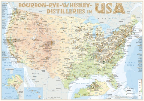 Whiskey Distilleries USA - Poster 100x70cm Standard Edition - Rüdiger Jörg Hirst