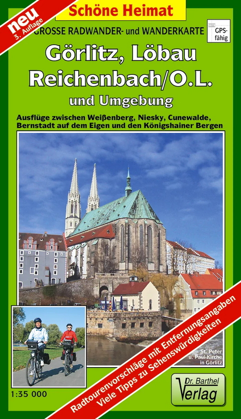 Große Radwander- und Wanderkarte Görlitz, Löbau, Reichenbach/O.L. und Umgebung