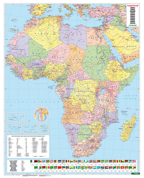 Afrika physisch-politisch, Magnetmarkiertafel - 