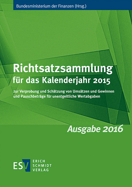 Richtsatzsammlung für das Kalenderjahr 2015