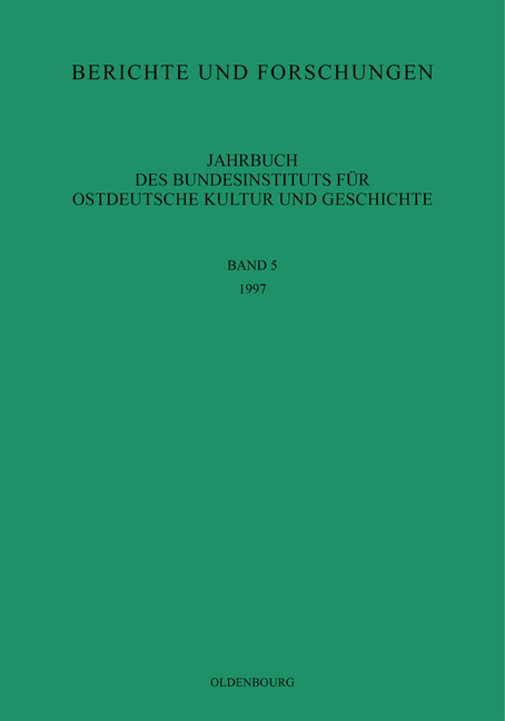 Jahrbuch des Bundesinstituts für Kultur und Geschichte der Deutschen im östlichen Europa / 1997 -  Bundesinstitut für Kultur und Geschichte der Deutschen im östlichen Europa