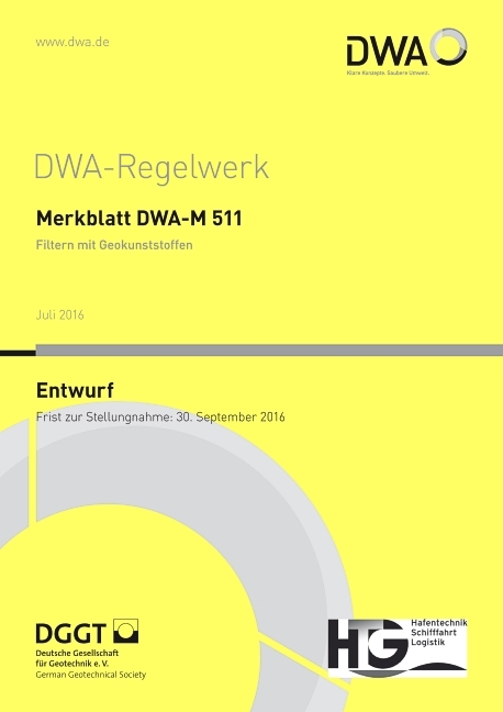 Merkblatt DWA-M 511 Filtern mit Geokunststoffen (Entwurf)