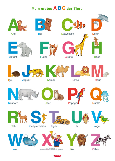 Fragenbär-Lernposter: Mein erstes ABC der Tiere (in der Schulbuch-Druckschrift) M 50 x 70 cm - Bengt Fels