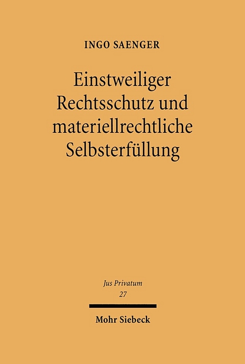 Einstweiliger Rechtsschutz und materiellrechtliche Selbsterfüllung - Ingo Saenger