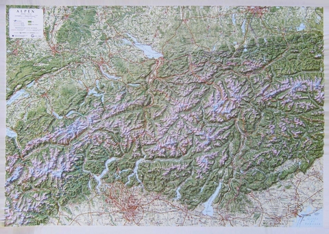 3D Reliefkarte Alpen 1:500.000 - 