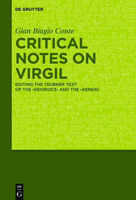 Critical Notes on Virgil - Gian Biagio Conte