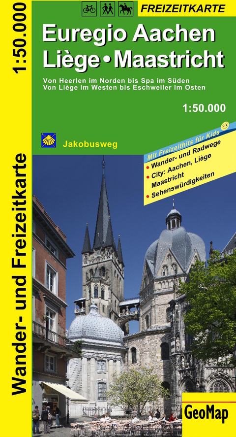 Euregio Aachen, Liege, Maastricht Wander- und Freizeitkarte