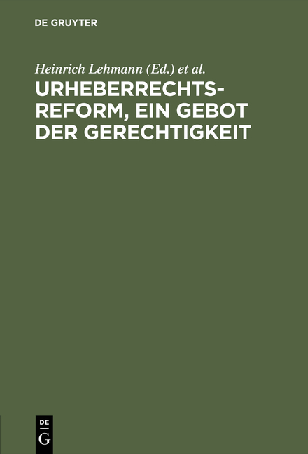 Urheberrechtsreform, ein Gebot der Gerechtigkeit - 