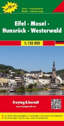 Eifel - Mosel - Hunsrück - Westerwald, Autokarte 1:150.000, Top 10 Tips - 