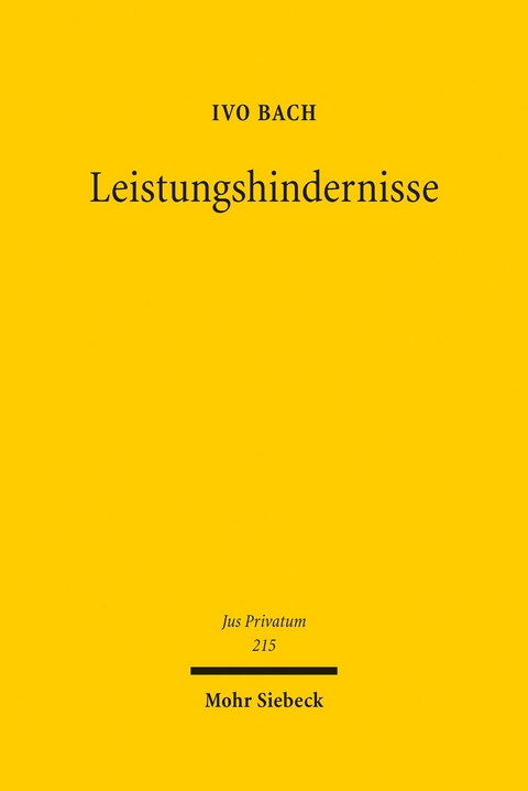 Leistungshindernisse -  Ivo Bach