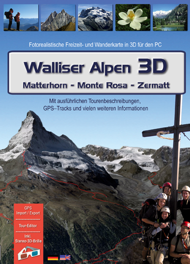 Walliser Alpen 3D (Matterhorn - Monte Rosa - Zermatt) - 3D RealityMaps