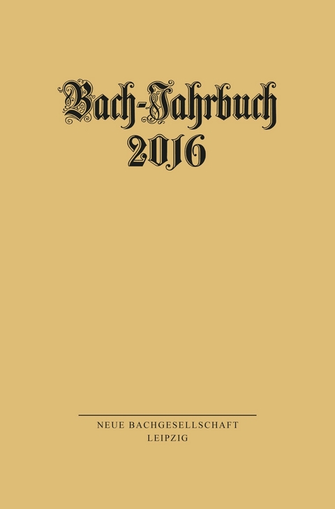 Bach-Jahrbuch 2016 - 