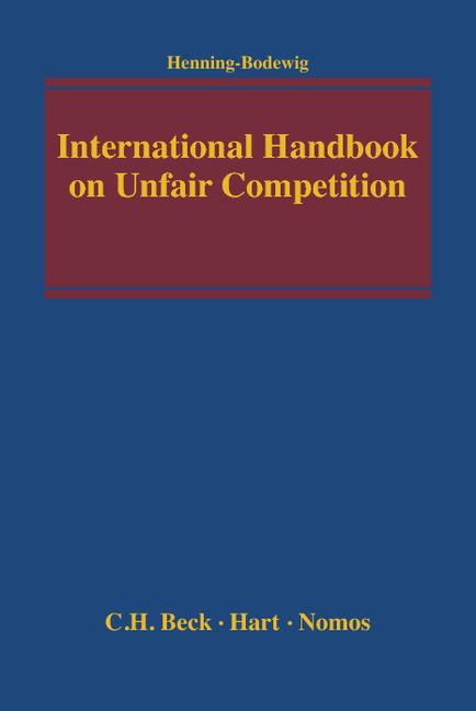 International Handbook on Unfair Competition - 