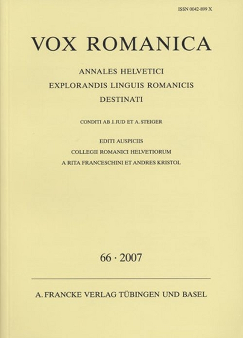 Vox Romanica 66 (2007) - 