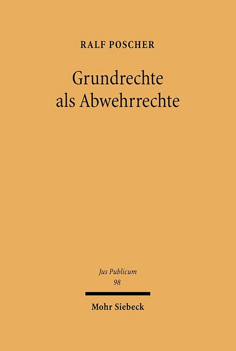 Grundrechte als Abwehrrechte - Ralf Poscher