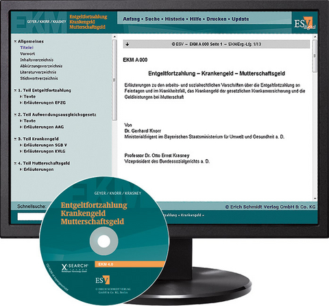 Entgeltfortzahlung - Krankengeld - Mutterschaftsgeld - bei Kombibezug Print und CD-ROM - Gerhard Knorr, Otto Ernst Krasney