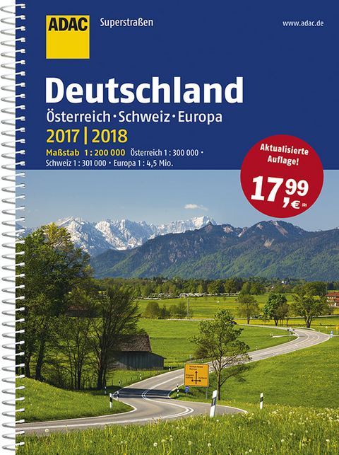 ADAC Superstraßen Deutschland, Österreich, Schweiz & Europa 2017/2018 1:200 000