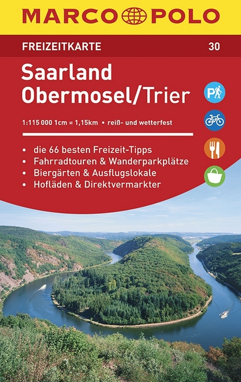 MARCO POLO Freizeitkarte Saarland, Obermosel, Trier