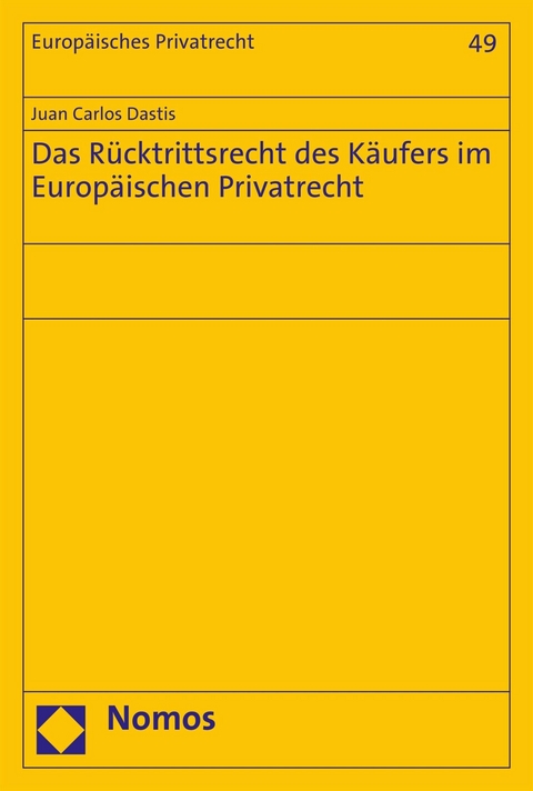 Das Rücktrittsrecht des Käufers im Europäischen Privatrecht - Juan Carlos Dastis