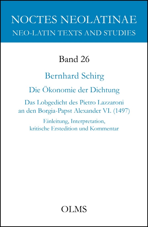 Die Ökonomie der Dichtung - Bernhard Schirg