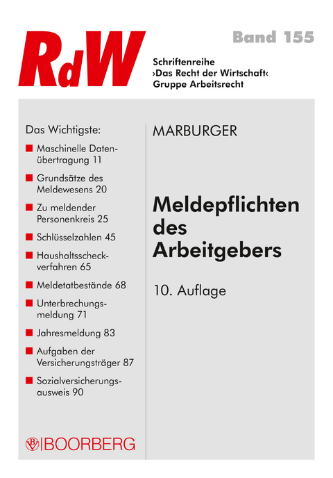 Meldepflichten des Arbeitgebers - Horst Marburger