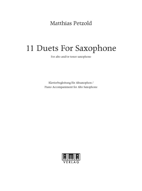 11 Duets for Saxophone - Klavierbegleitung - Matthias Petzold