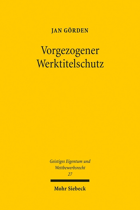 Vorgezogener Werktitelschutz - Jan Görden