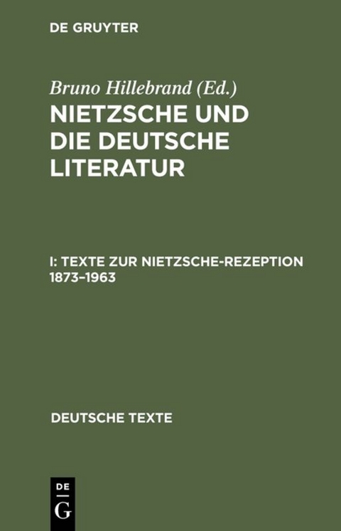 Nietzsche und die deutsche Literatur / Texte zur Nietzsche-Rezeption 1873–1963 - 