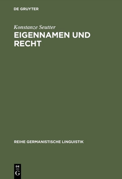 Eigennamen und Recht - Konstanze Seutter