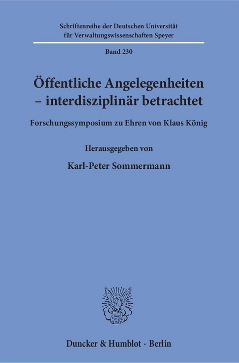 Öffentliche Angelegenheiten – interdisziplinär betrachtet. - 