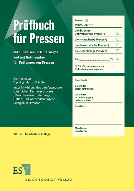 Prüfbuch für Pressen - Martin Schulte