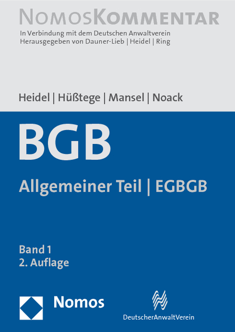 Bürgerliches Gesetzbuch: Allgemeiner Teil - EGBGB - 