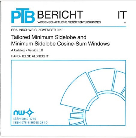 Tailored Minimum Sidelobe and Minimum Sidelobe Cosine-Sum Windows. A Catalog, Version 1.0 - Hans-Helge Albrecht