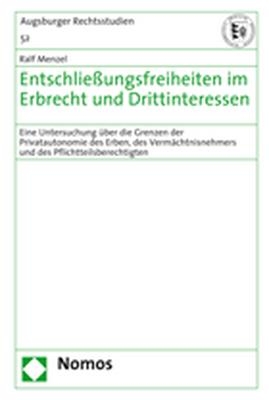 Entschließungsfreiheiten im Erbrecht und Drittinteressen - Ralf Menzel