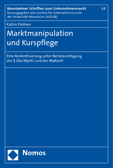 Marktmanipulation und Kurspflege - Katrin Flothen