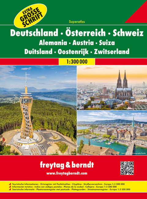 Deutschland - Österreich - Schweiz, Autoatlas 1:300.000 - 