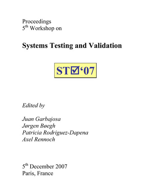 Systems Testing and Validation. - Juan Garbajosa, Jorgen Boegh, Patricia Rodriguez-Dapena, Axel. Rennoch