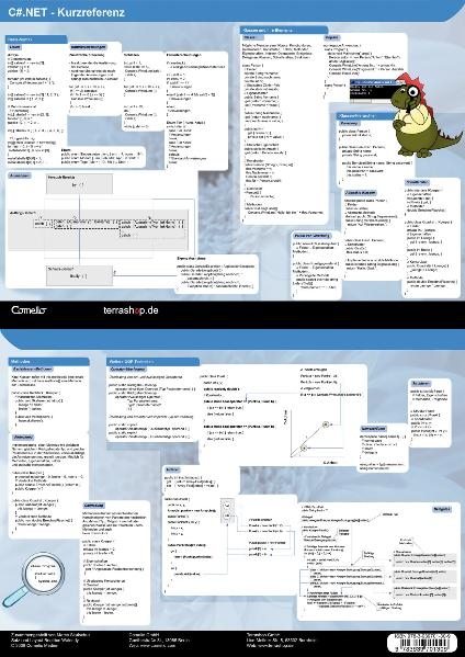 C#.NET Referenz - Befehlskarte (DIN A4, laminiert) - Marco Skulschus