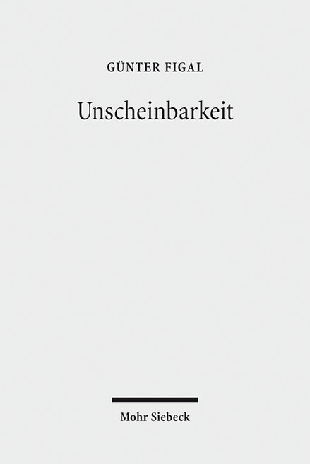 Unscheinbarkeit - Günter Figal