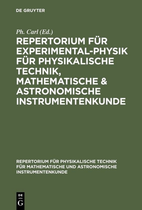 Repertorium für physikalische Technik für mathematische und astronomische... / Text - 