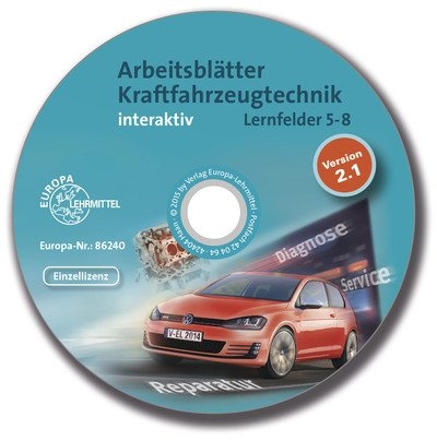 Arbeitsblätter Kraftfahrzeugtechnik Lernfelder 5-8 interaktiv - Einzellizenz - Richard Fischer, Hans Graßl, Tobias Gscheidle, Rolf Gscheidle, Uwe Heider, Achim van Huet, Wolfgang Keil, Rainer Lohuis, Jochen Mann, Bernd Schlögl, Alois Wimmer