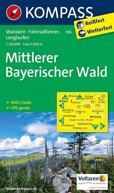 KOMPASS Wanderkarte Mittlerer Bayerischer Wald - 